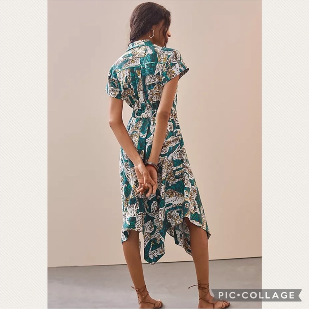 Anthropologie Maeve Contrast Button-Down Midi Dress - Picture 3 of 11